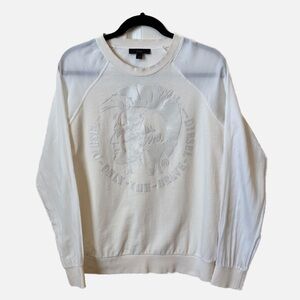 Diesel Only The Brave Women’s Sweatshirt with Raglan Sheer Long Sleeves Medium